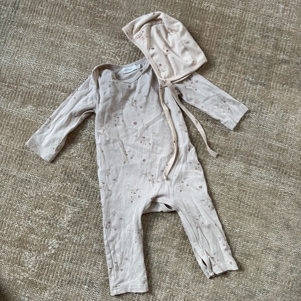 Floral Baby One Piece with Hat
